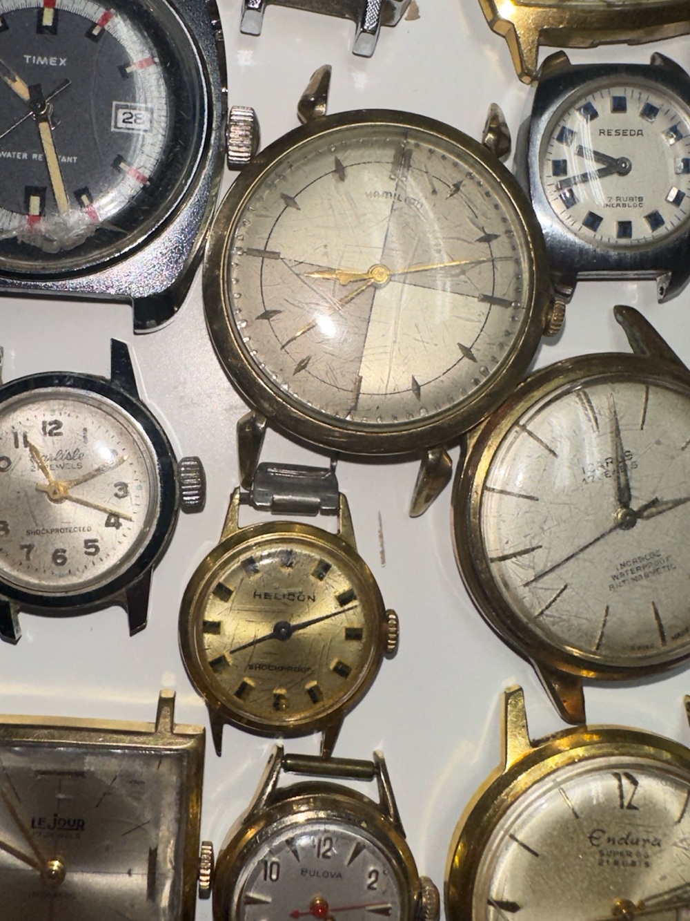 Vintage Mechanical Watch Lot Bulova, Hamilton, Restorer Repair Parts - Picture 6 of 13